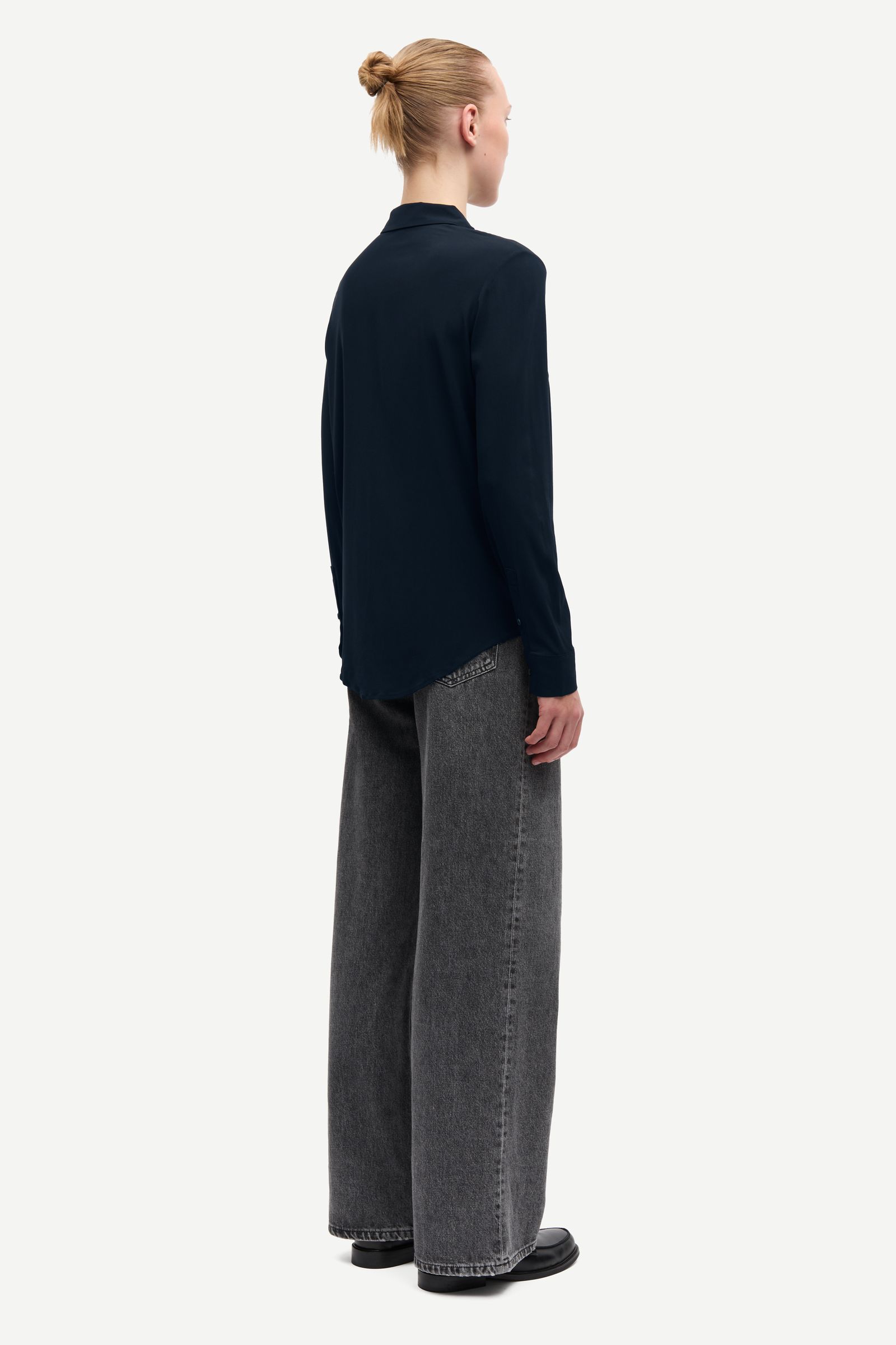 〜90s PRONTI pony hair シャツジャケット ブラック XL 45R504オックスの908 4ポケットシャツ（インディゴ）: WOMEN｜45R