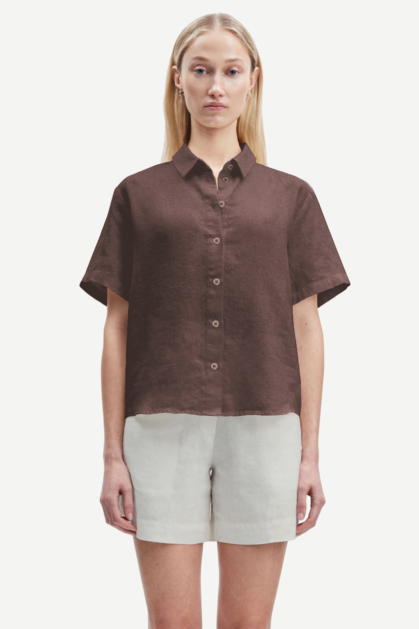 売れ筋商品|||サムス サムス シャツ レディース トップス MINA SHIRT - Button-down blouse - french roast 13584_c4d03ecf3b-
