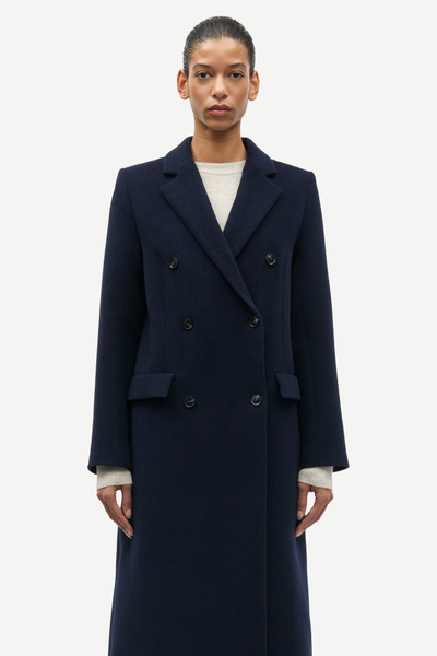 [Ⓜ︎asako様]OVERCOAT Melton Notch Coat NAVY Falcon coat 11104 Mole | Samsøe Samsøe®