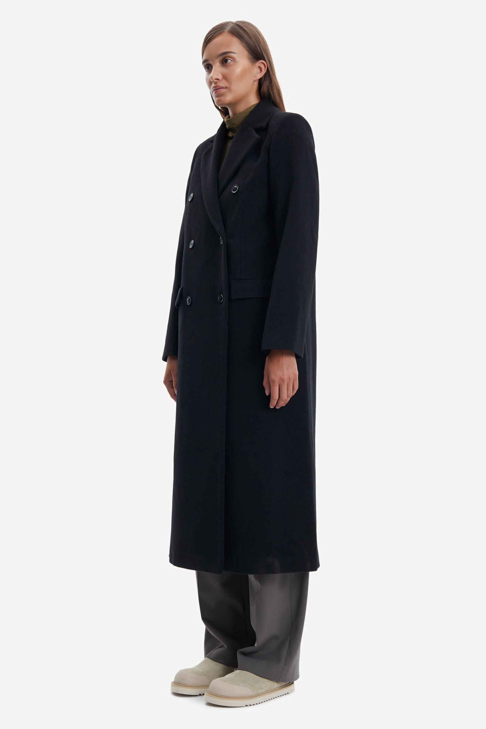 Washed Denim Trench Coat