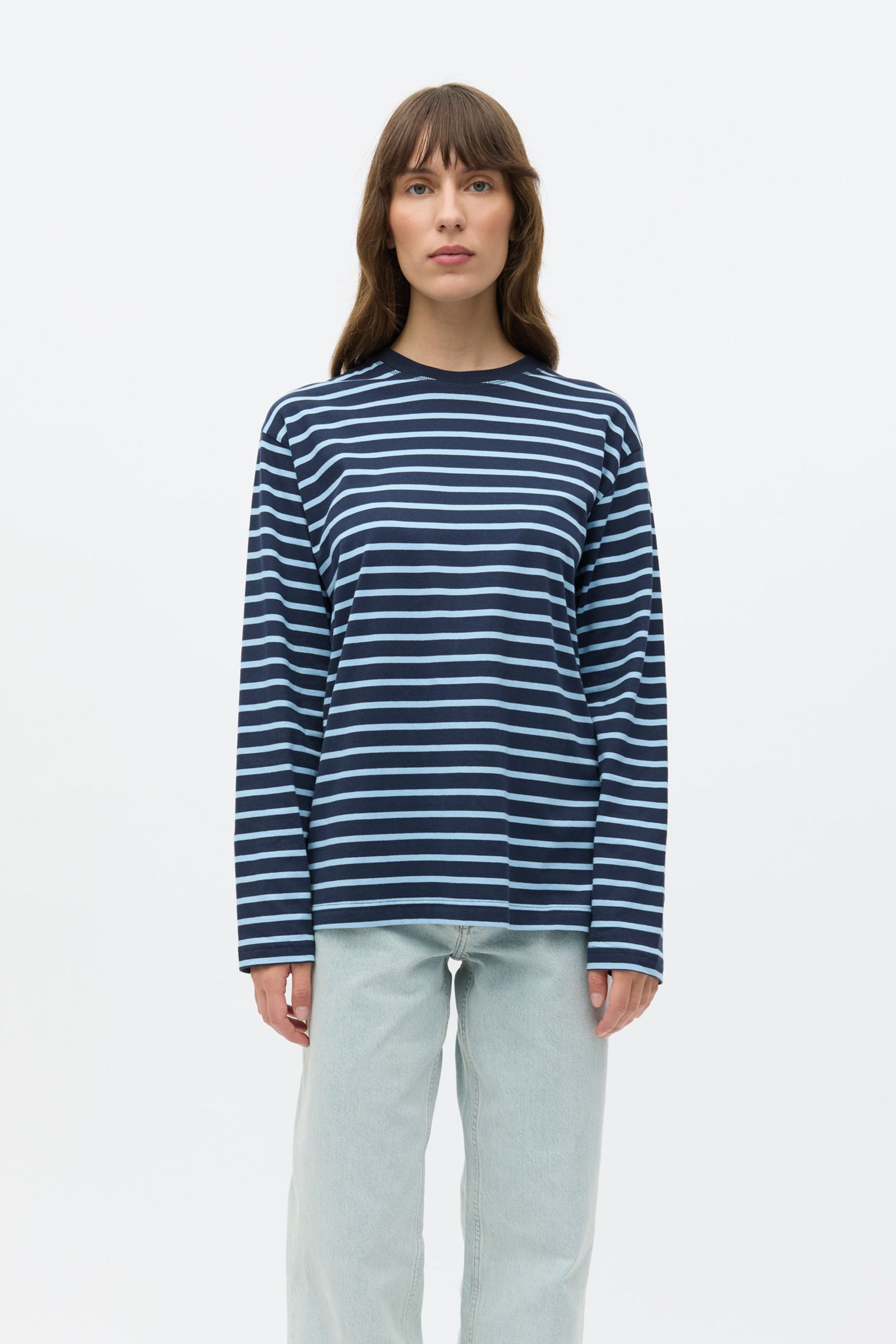 ENKULLA LS STRIPE 5310 Navy powder blue stripe | Envii®