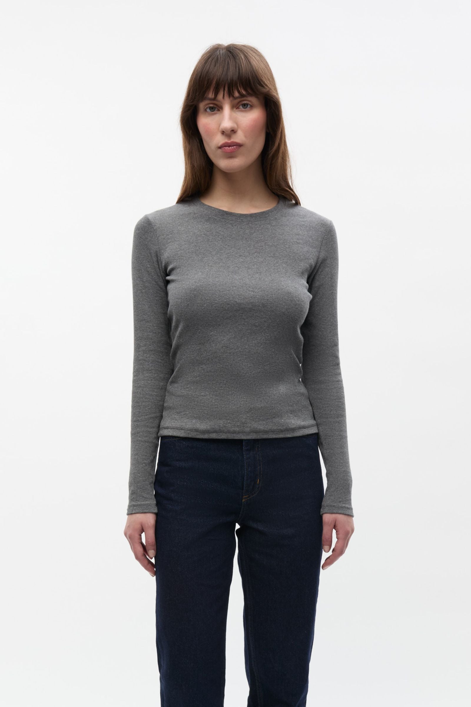Enally Ls O-N Tee 5314 Dark Grey Mel (Ally)