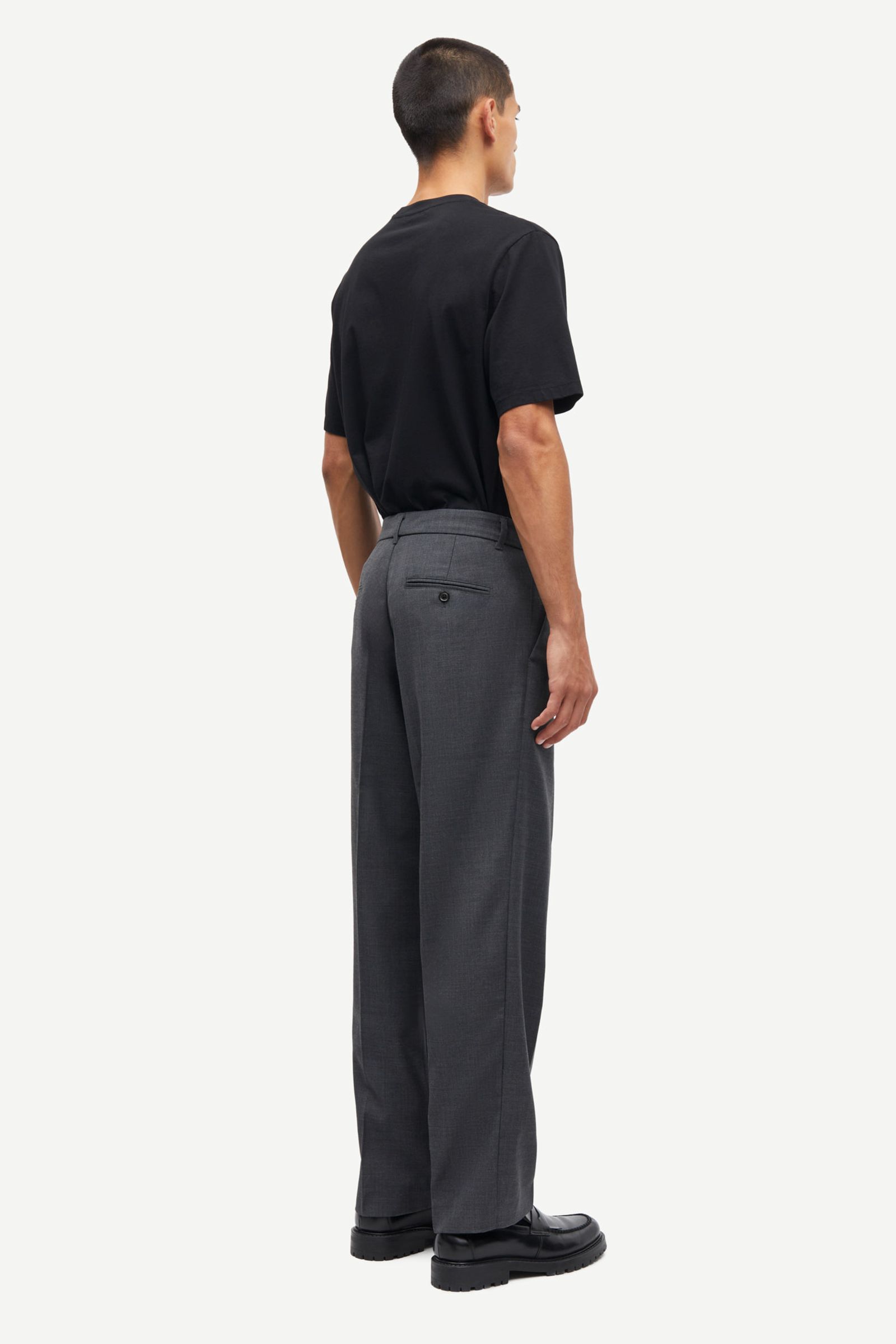 パンツ Samsoe Samsoe Loose Fit Grey Trousers With Elongated Leg Trousers | Samsøe Samsøe®