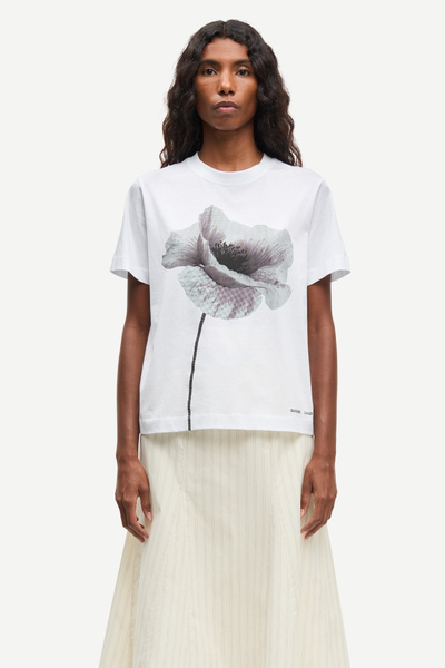 Sacamino ss t-shirt 15276 White Poppy | Samsøe Samsøe®