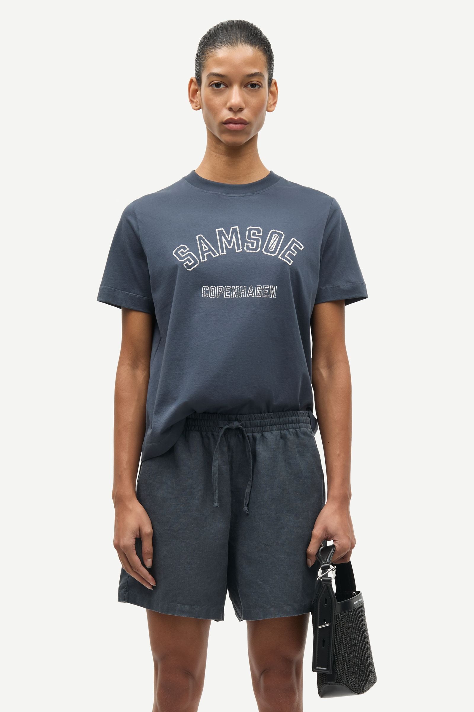 Sacamino ss t-shirt 15276 Ombre Blue Logo | Samsøe Samsøe®