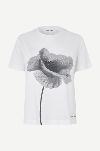 Sacamino ss t-shirt 15276 White Poppy | Samsøe Samsøe®