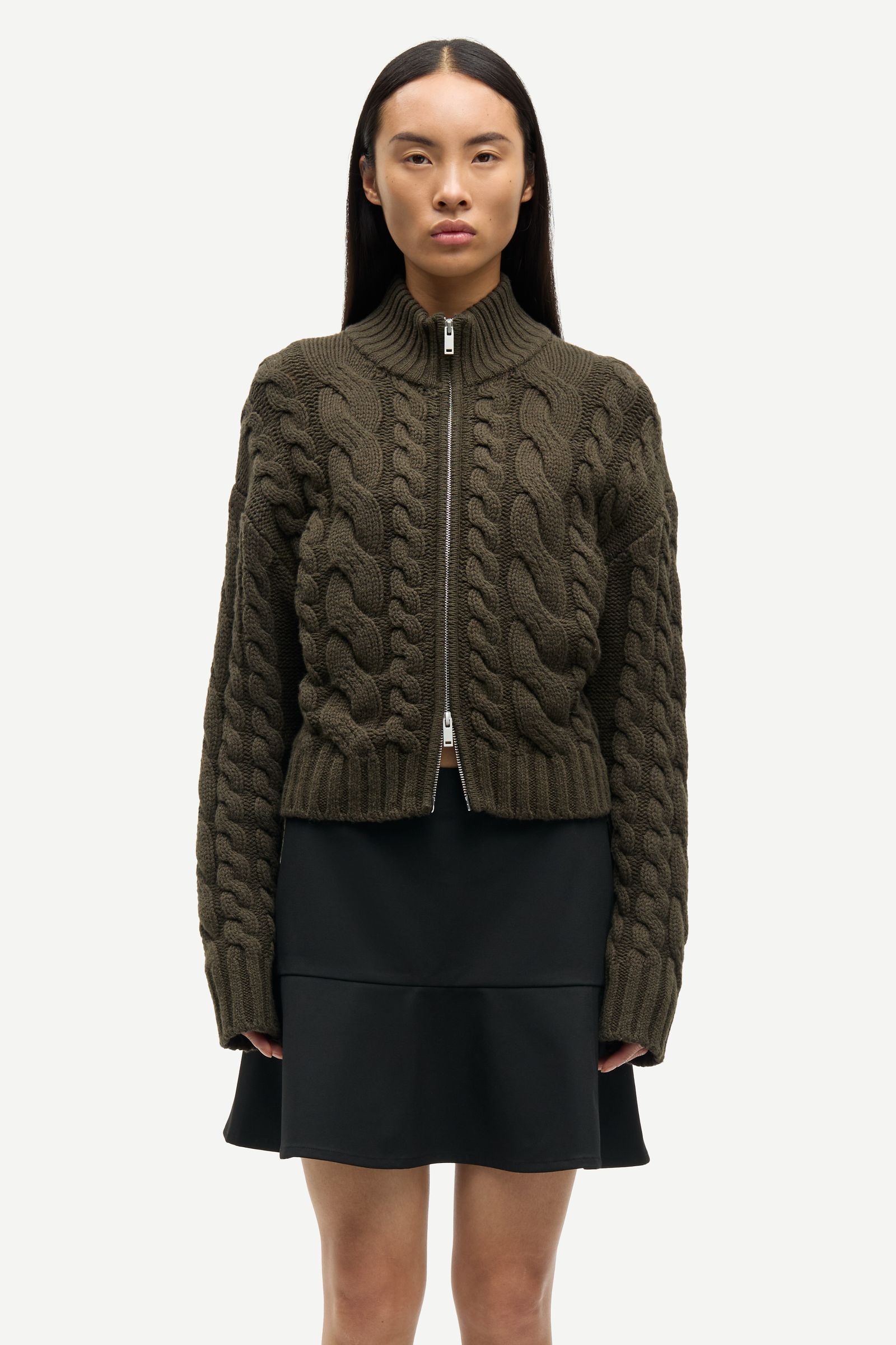 samsam2017 Saharriet zip cardigan 15732 Deep Forest | Samsøe Samsøe®