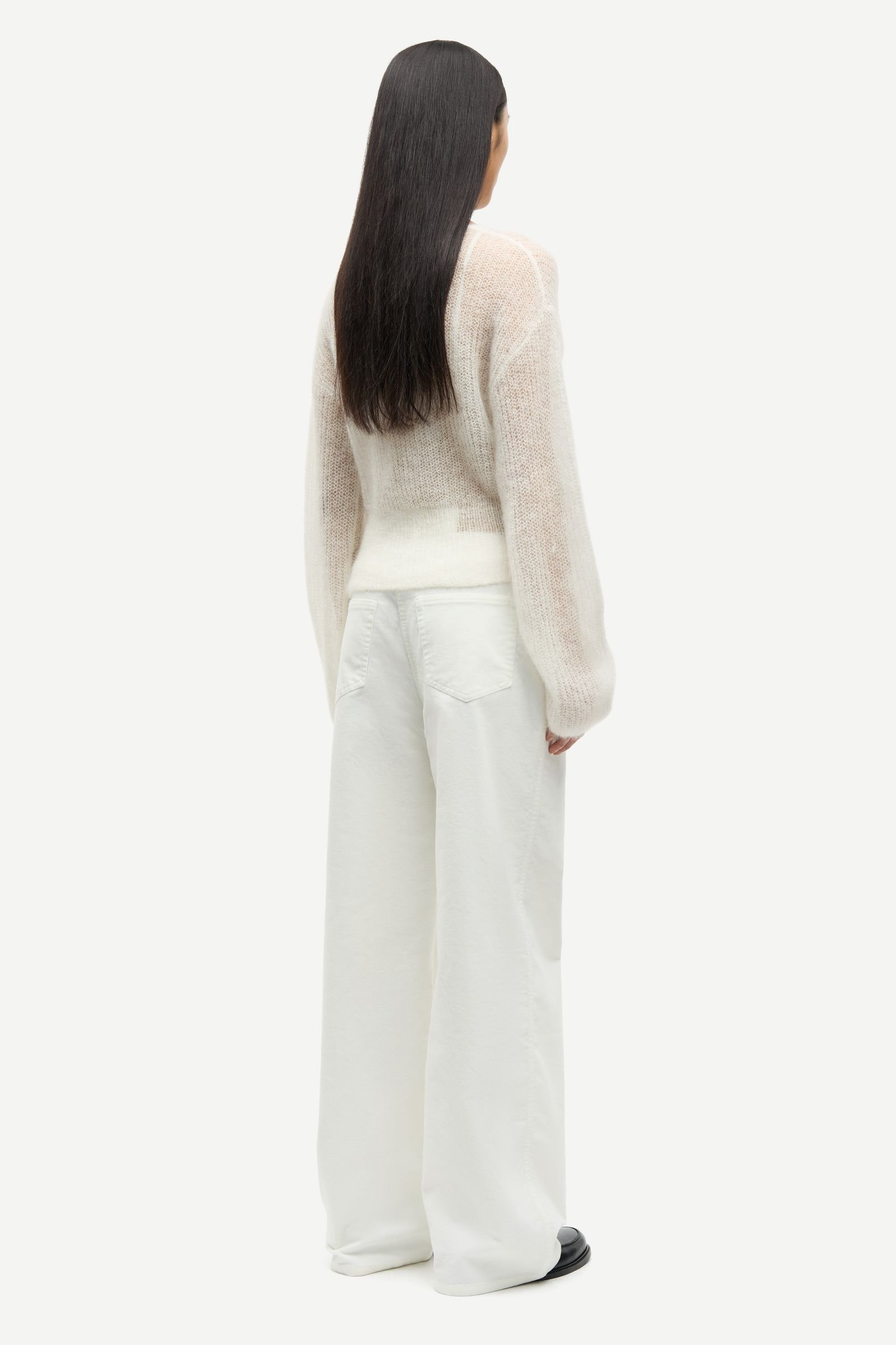 【COSYHARU】Clear button banding wide slacks Sashelly trousers 15792 Clear Cream | Samsøe Samsøe®