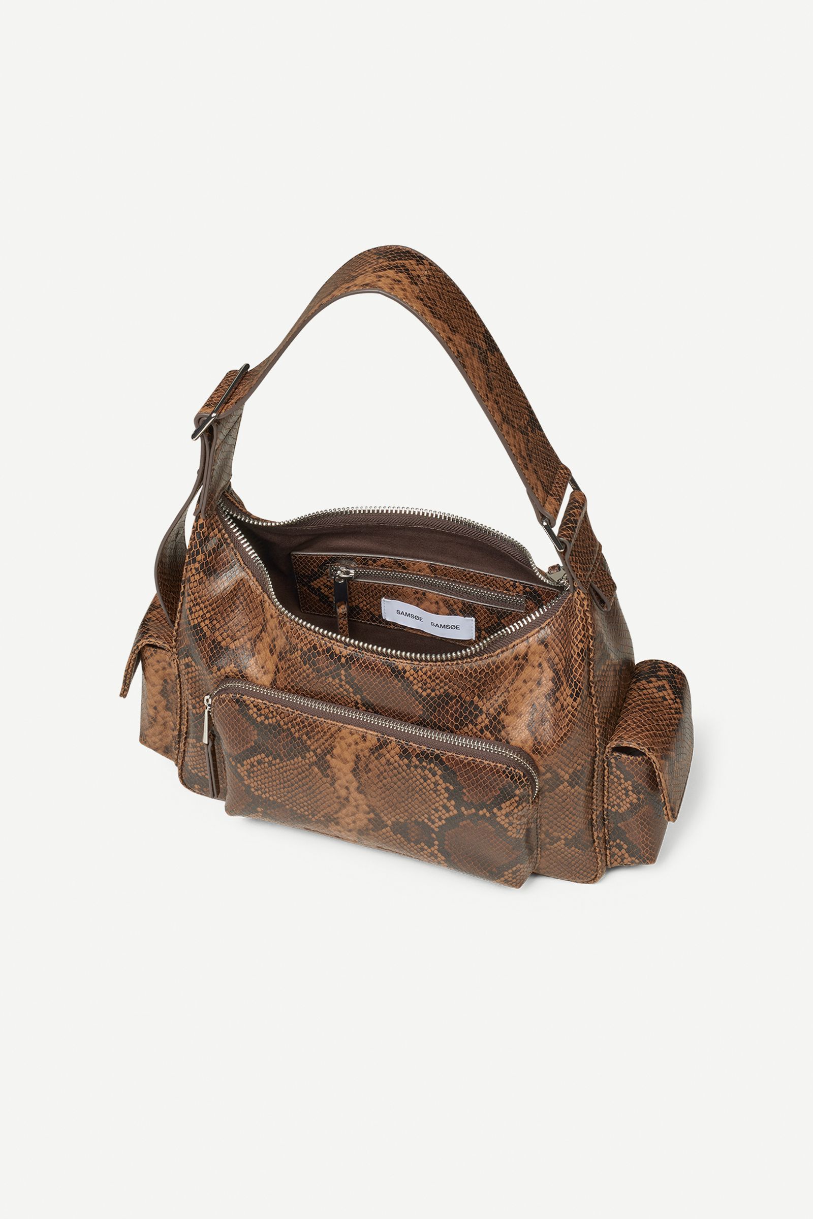 00’s archive snake 蛇柄 leather hand bag 茶 Snake authorized leather bag brown snake bag