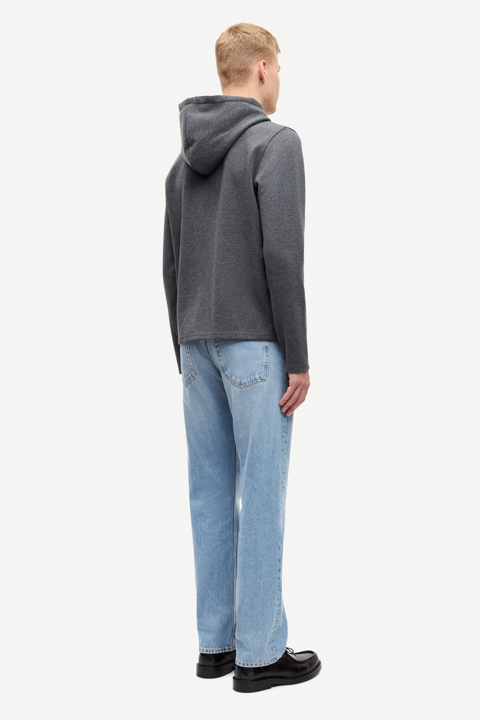 Sanik zip hoodie 15509 Black oyster mel. | Samsøe Samsøe®