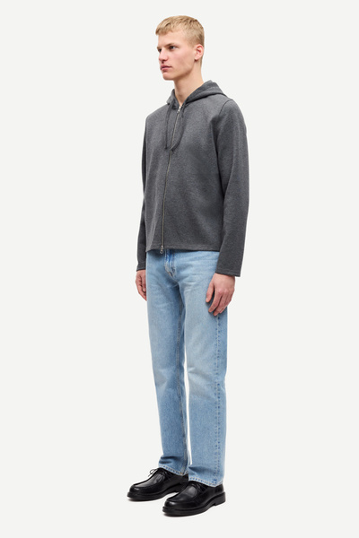 Sanik zip hoodie 15509 Black oyster mel. | Samsøe Samsøe®