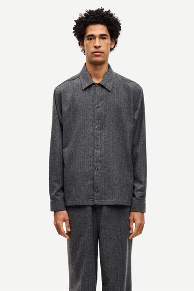 Sacastor X overshirt 15719 Grey herringbone | Samsøe Samsøe®