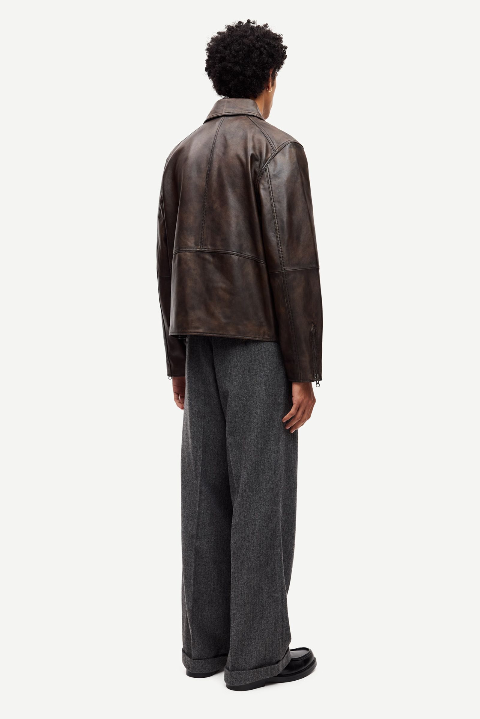 ジャケット・アウター Polysooem WASHED LEATHER WESTERN JACKET