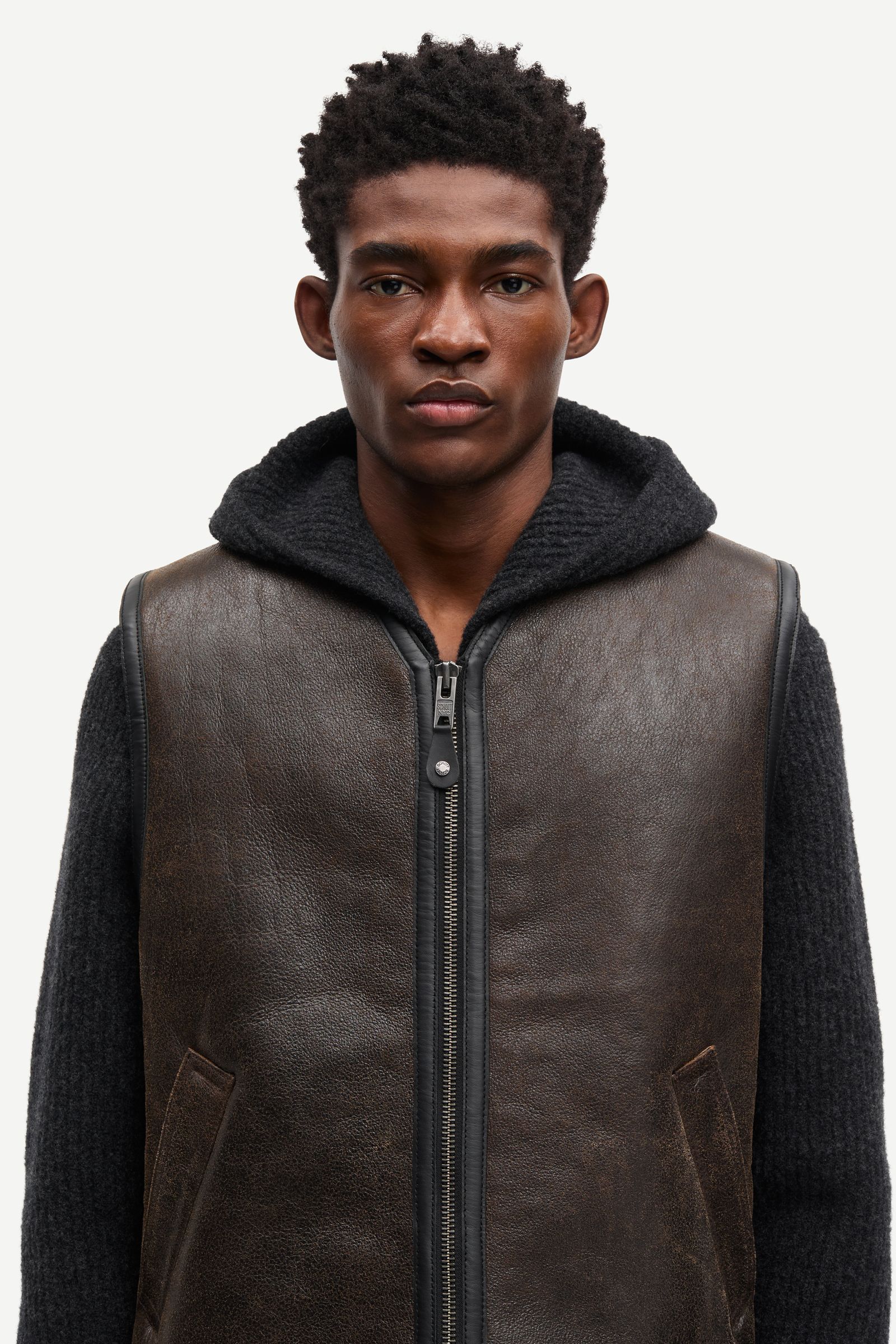 Saboy vest 15692 Dark brown crackled | Samsøe Samsøe®