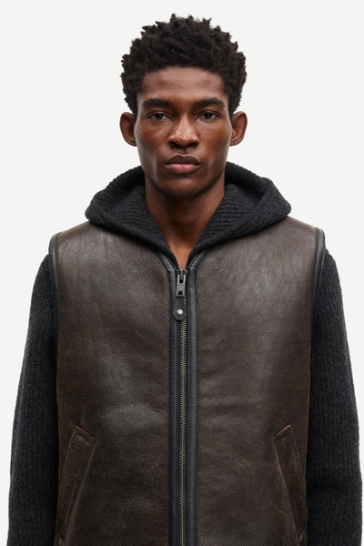 Saboy vest 15692 Dark brown crackled | Samsøe Samsøe®