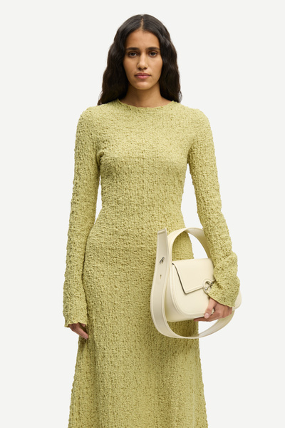 samsoe samsoe willow dress green Samuel Guì Yang Green Willow Ruche Midi Dress Green / UK10