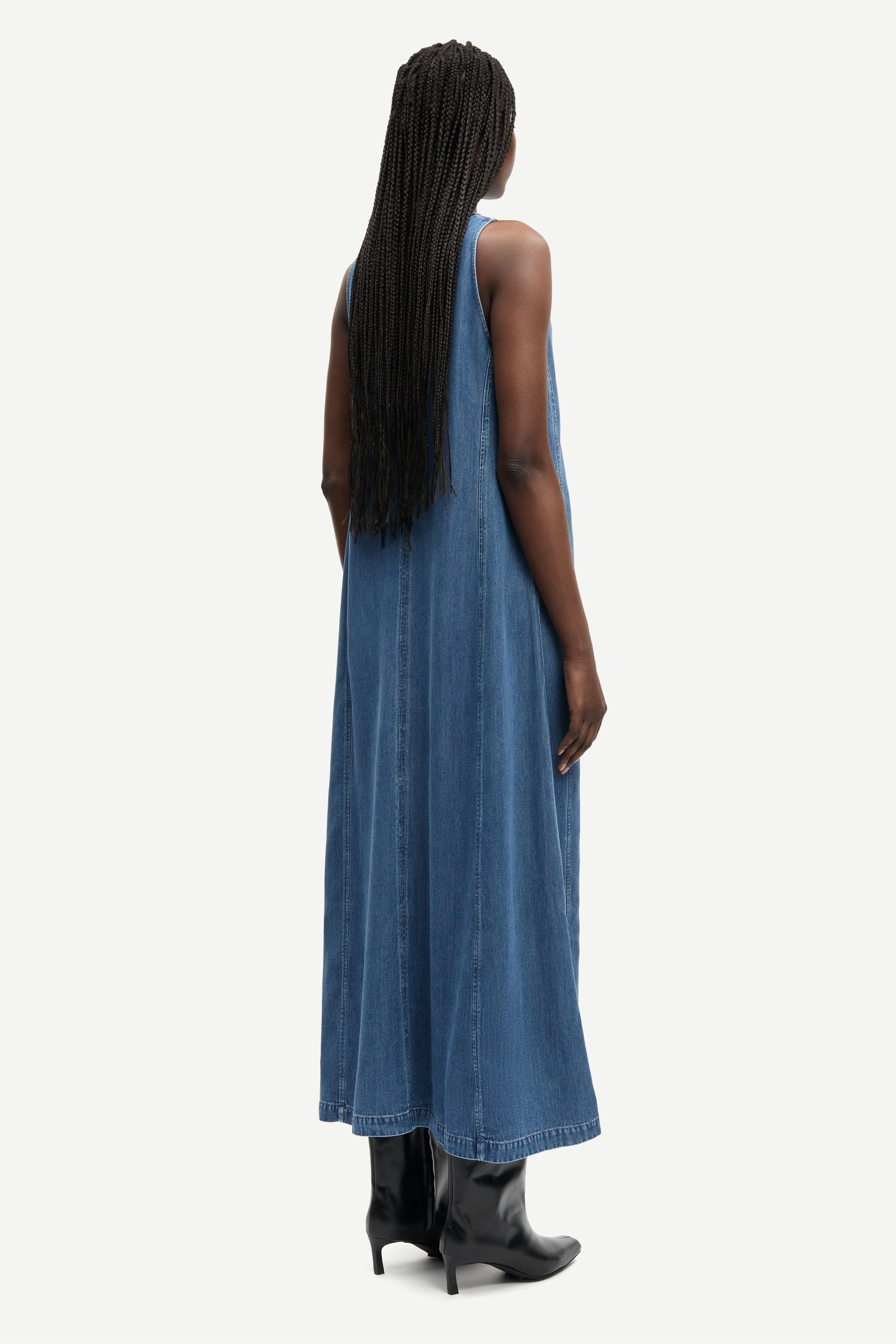 white christmas dresses Shop Foundation Dress - Brown Denim | Kowtow Clothing main image 0