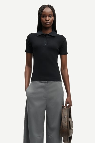 メンズウェア S/S POLO EMBOSS Saalexo ss polo 7542 Black | Samsøe Samsøe®