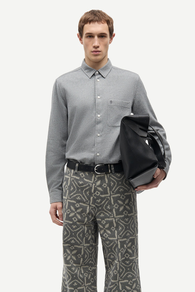Saliam NJ shirt 15839 Grey Herringbone | Samsøe Samsøe®