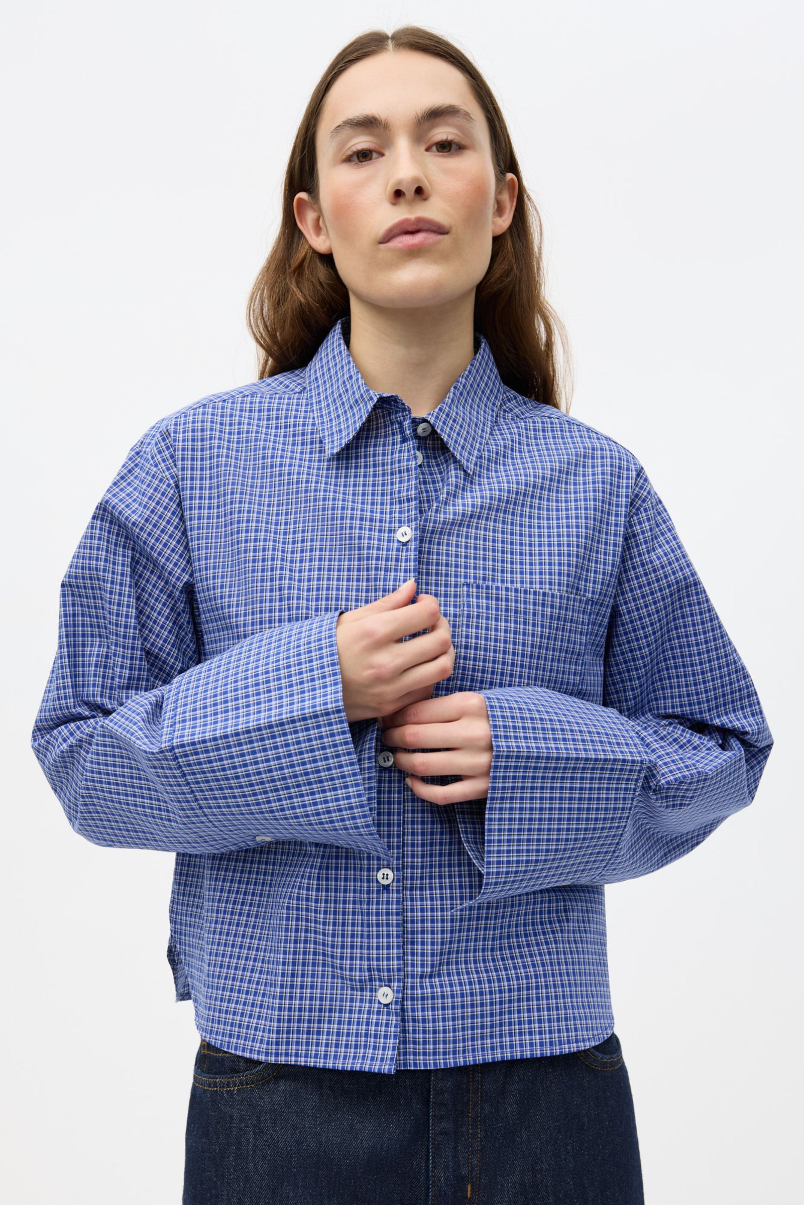 ENWEB LS SHORT SHIRT CH 7354 Classic Blue Check | Envii®