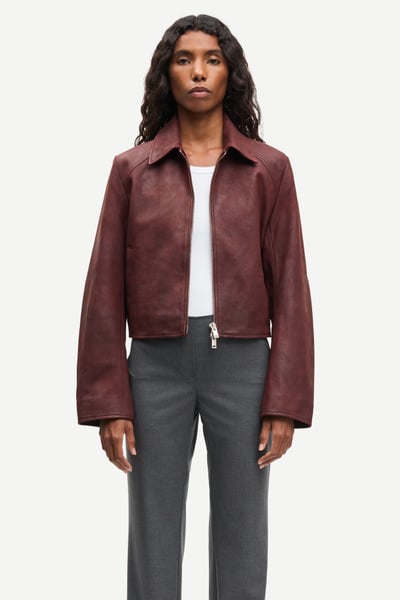 Saolive leather jacket 16174 Mulch | Samsøe Samsøe®