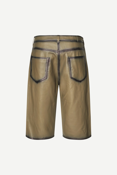 Saroger leather shorts 16087 Dusky Green | Samsøe Samsøe®